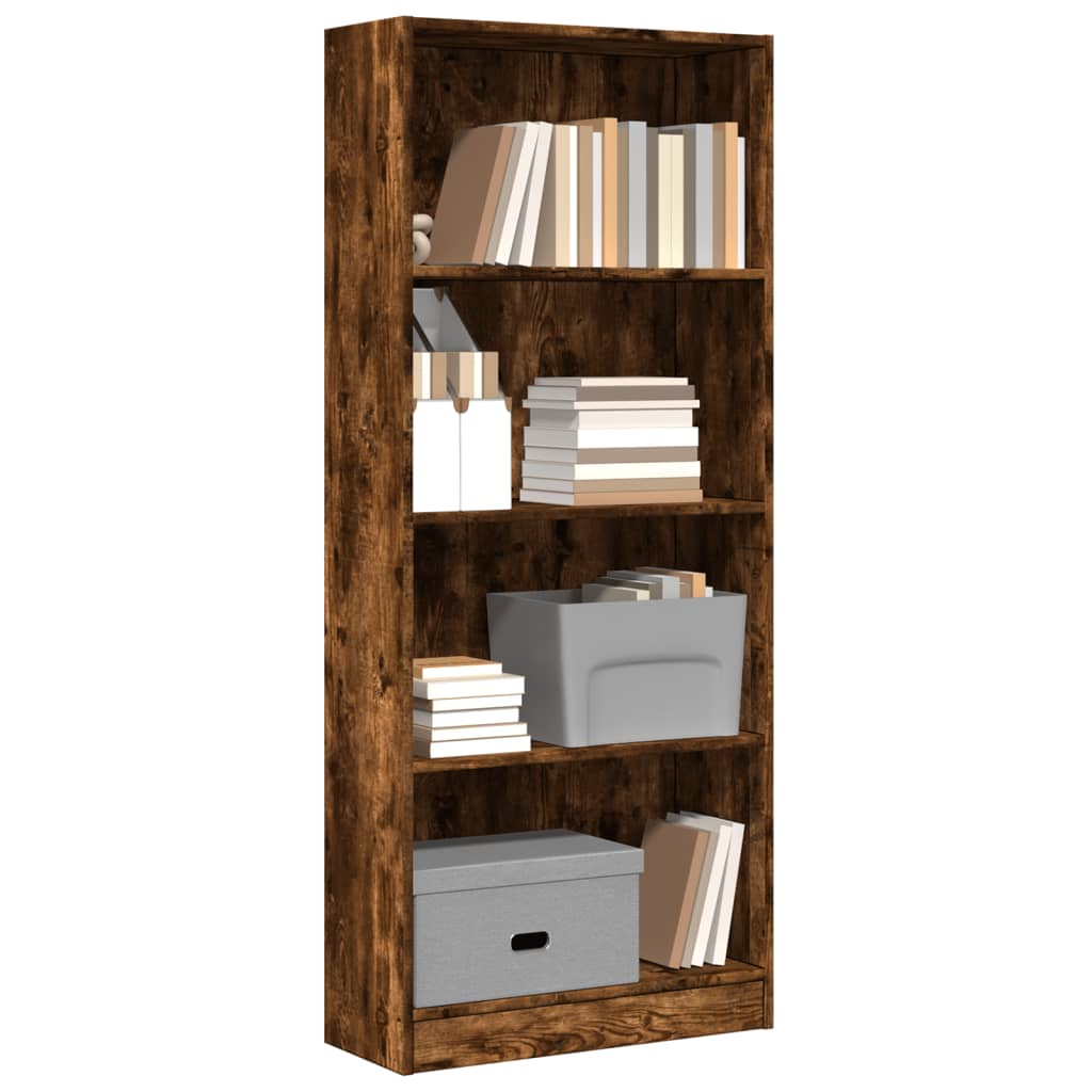 Bookshelf Smoked Oak 60x24x143 cm Wood Material