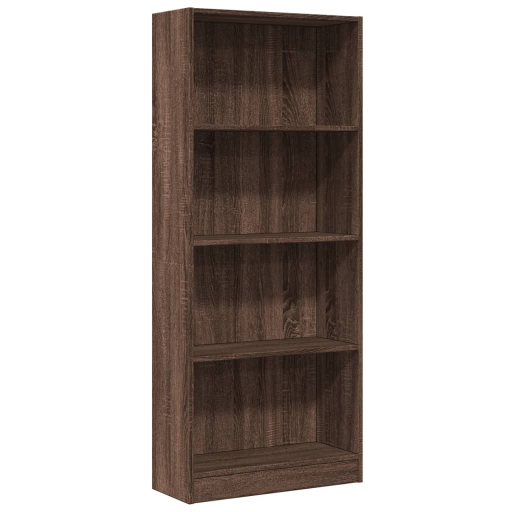 Bookshelf Brown Oak Look 60x24x143 cm Wood Material