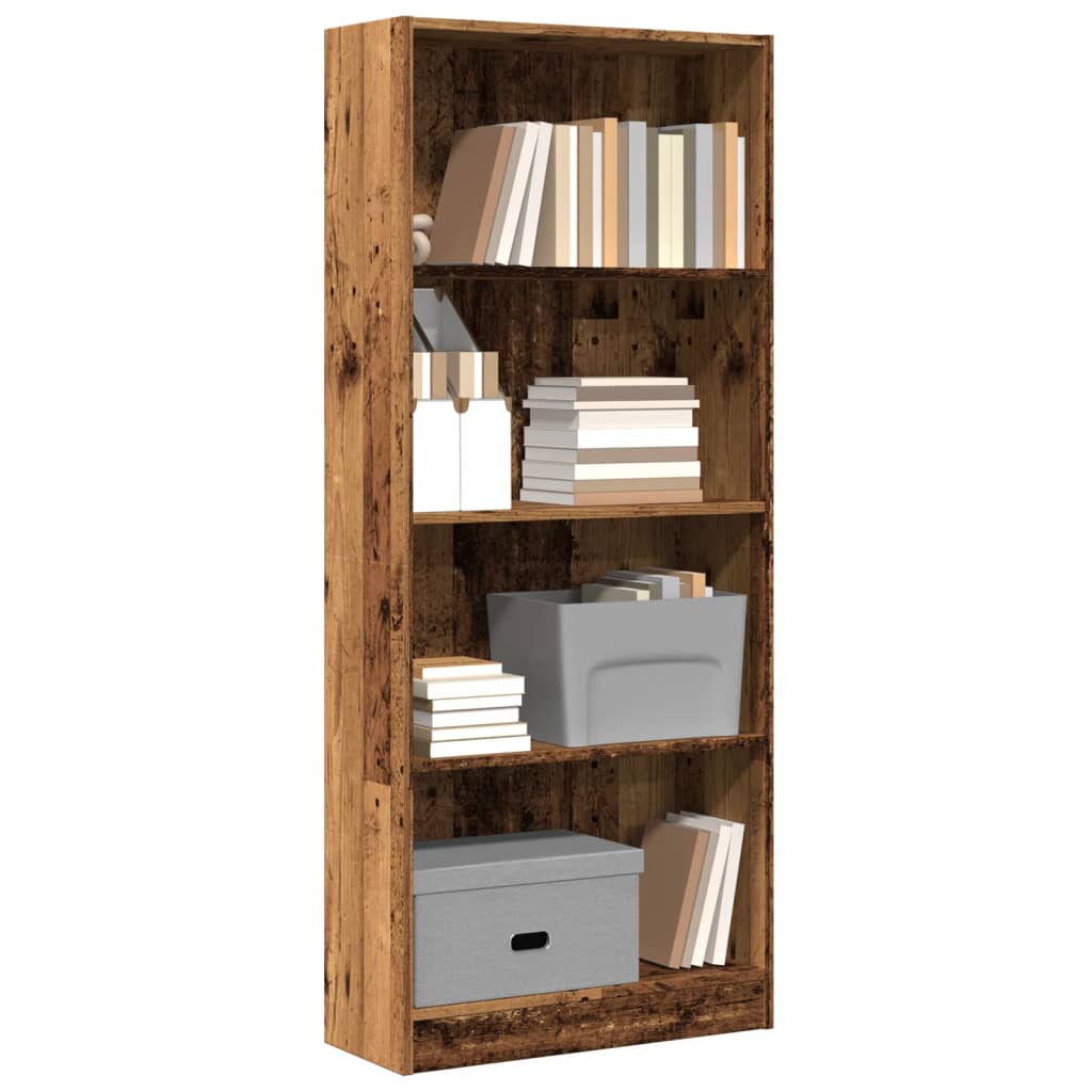 Bookshelf old wood look 60x24x143 cm wood material