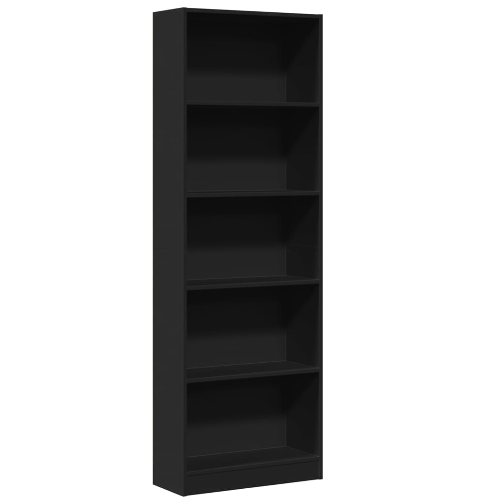 Bücherregal Schwarz 60x24x176 cm Holzwerkstoff