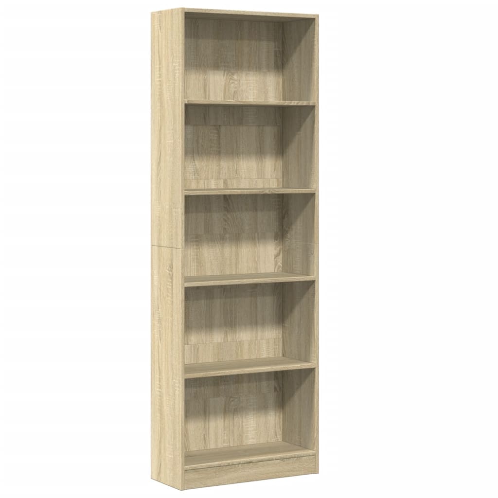 Bookshelf Sonoma Oak 60x24x176 cm Wood Material