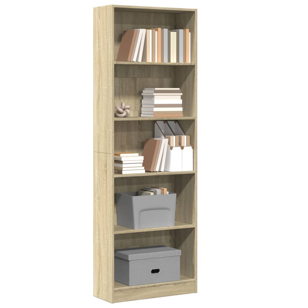 Bookshelf Sonoma Oak 60x24x176 cm Wood Material