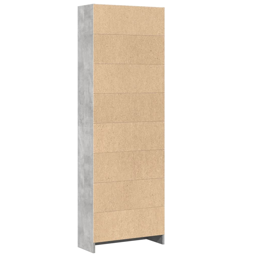 Bookshelf Concrete Grey 60x24x176 cm Wood Material