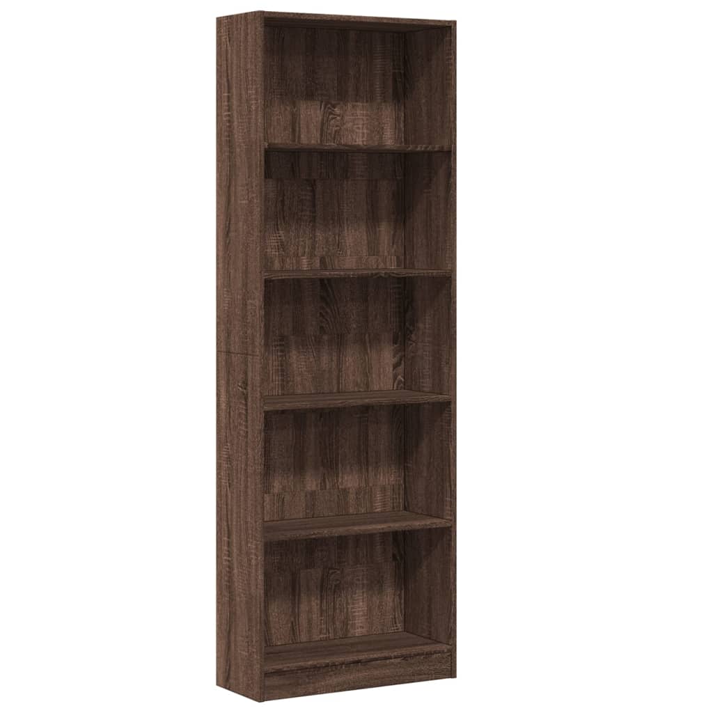 Bookshelf Brown Oak Look 60x24x176 cm Wood Material