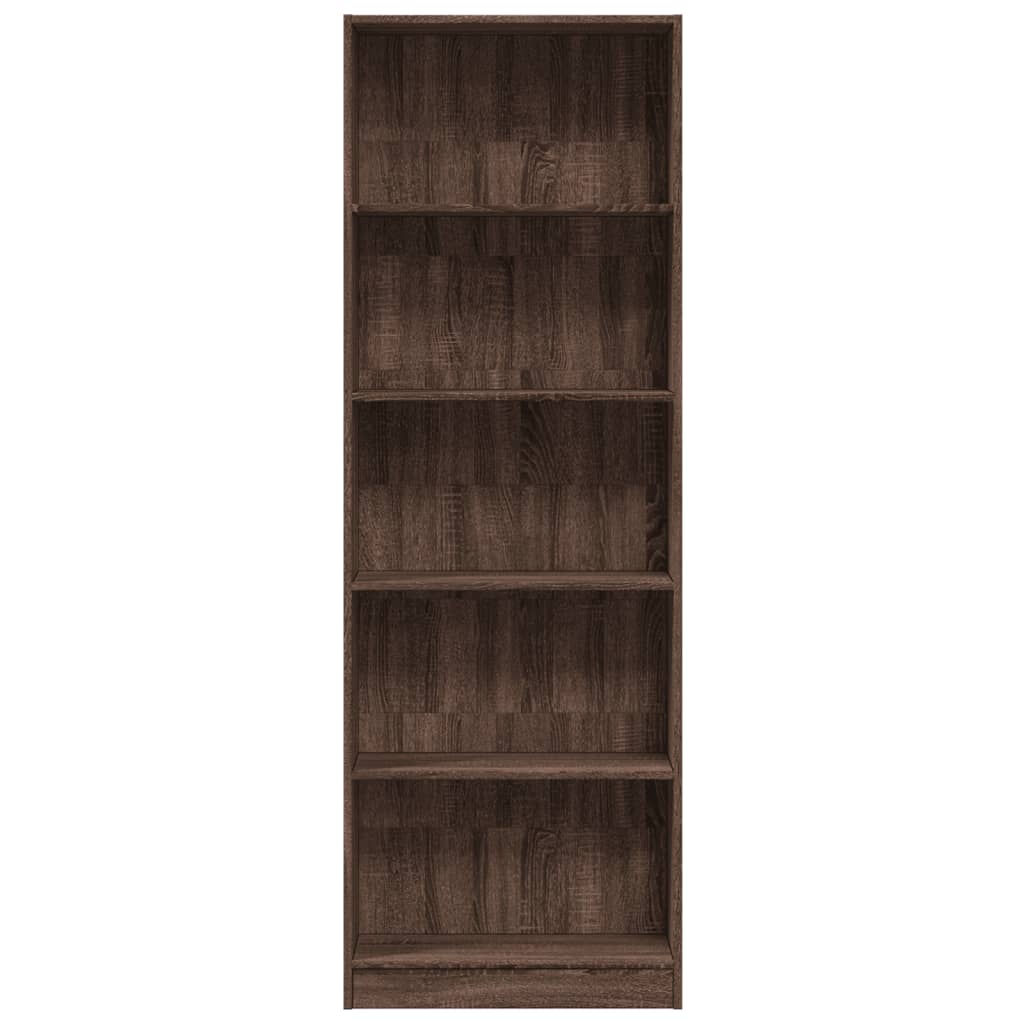 Bookshelf Brown Oak Look 60x24x176 cm Wood Material