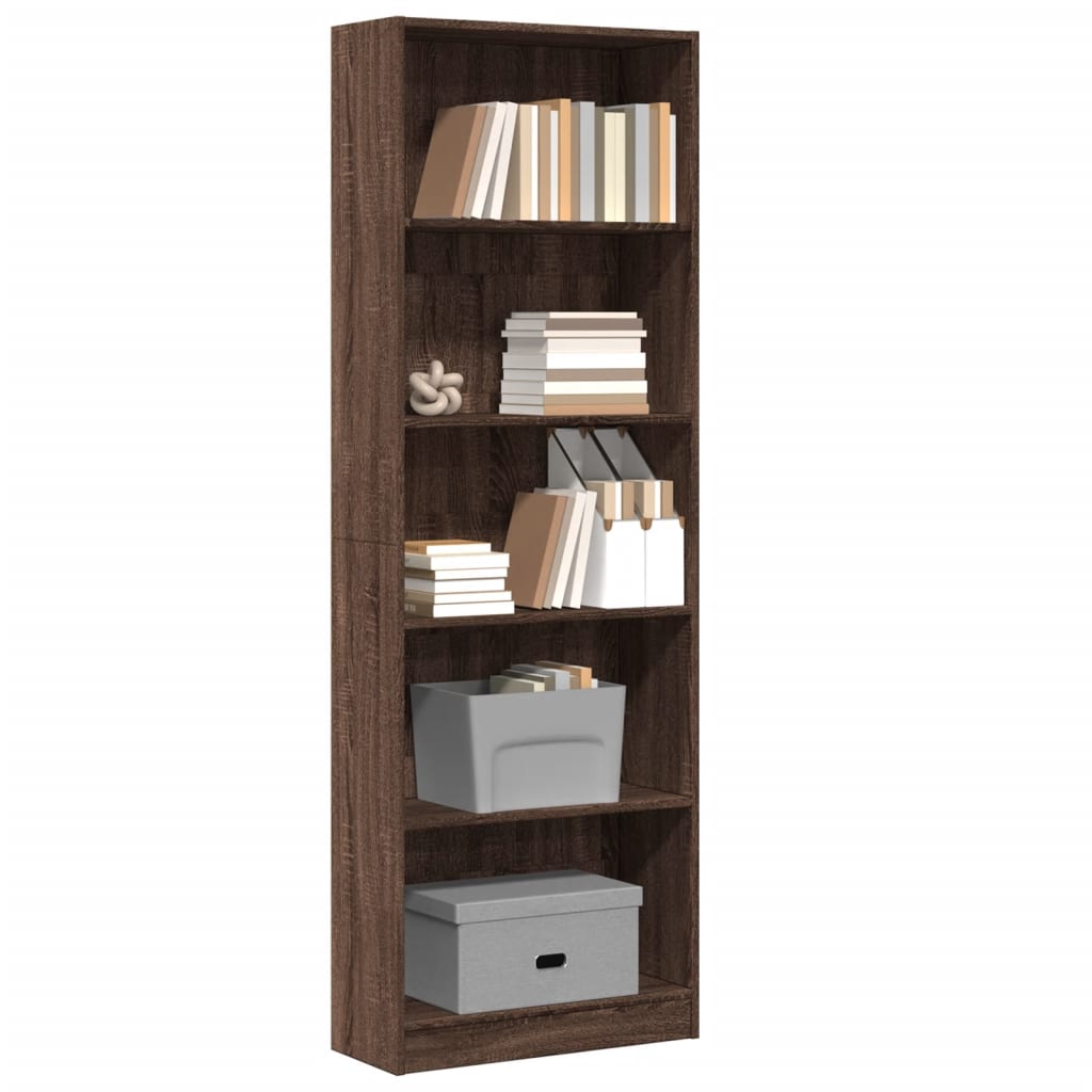 Bookshelf Brown Oak Look 60x24x176 cm Wood Material