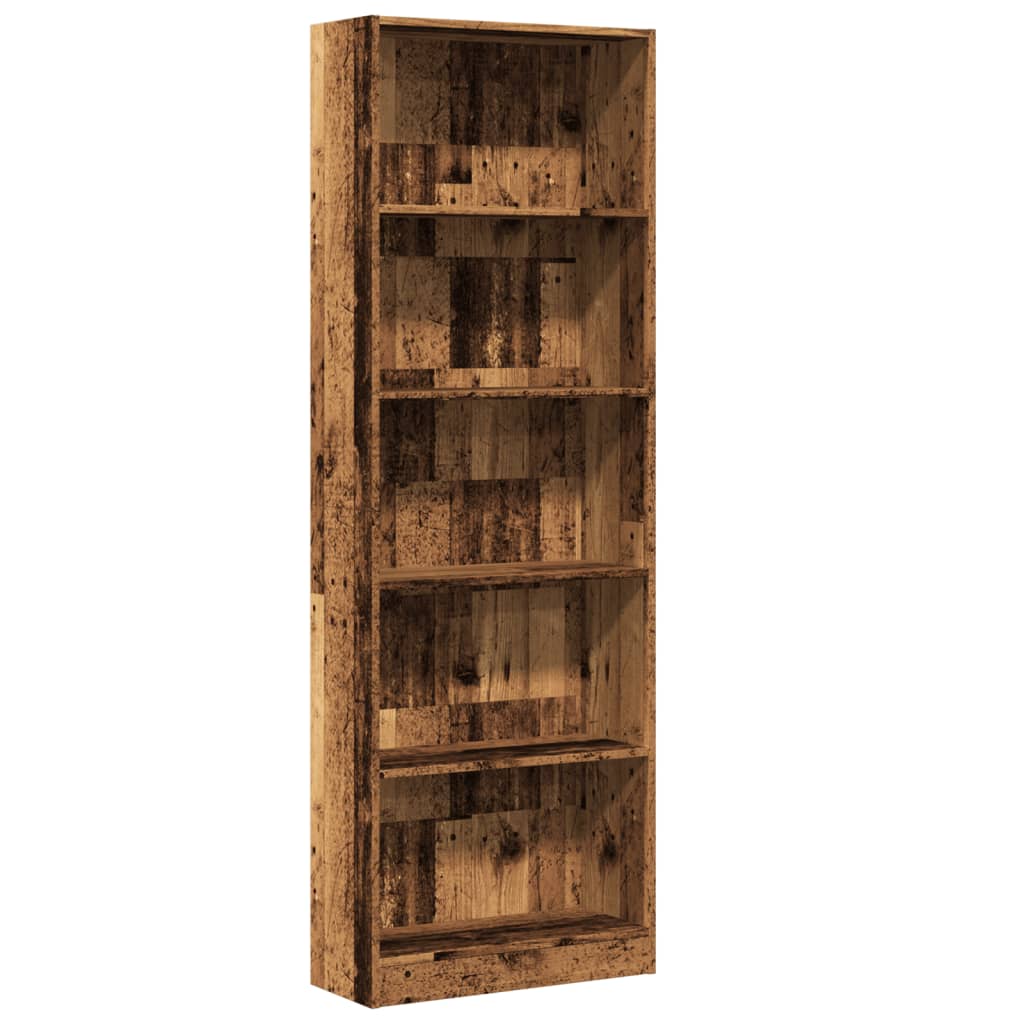 Bookshelf old wood look 60x24x176 cm wood material