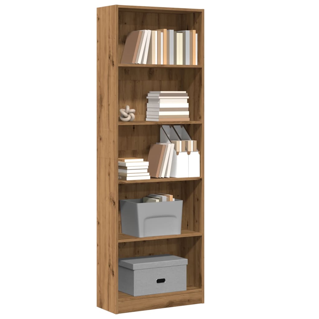 Bookshelf Artisan Oak 60x24x176 cm Wood Material