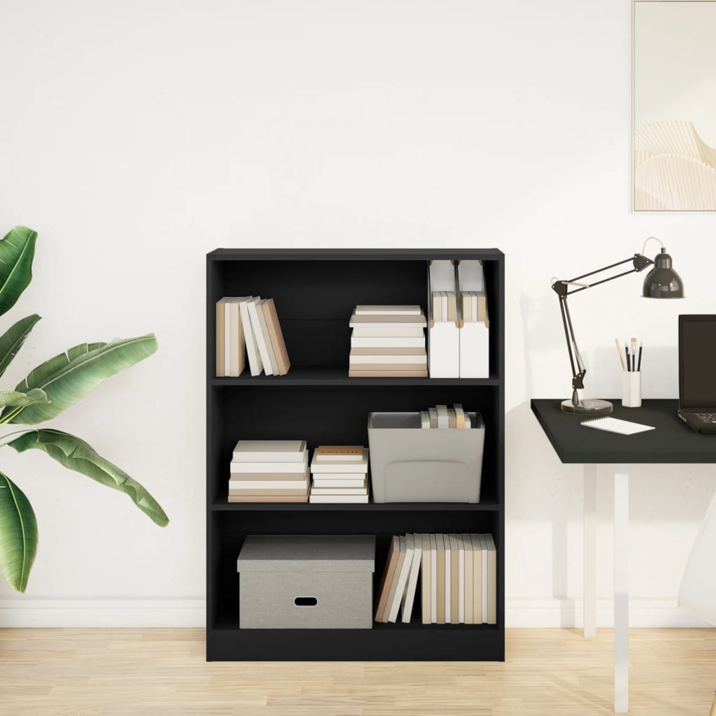 Bookshelf Black 80x24x109 cm Wood Material