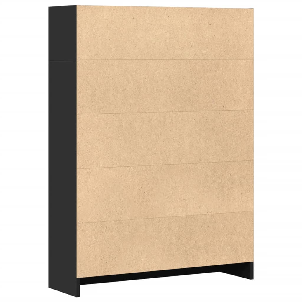 Bücherregal Schwarz 80x24x109 cm Holzwerkstoff