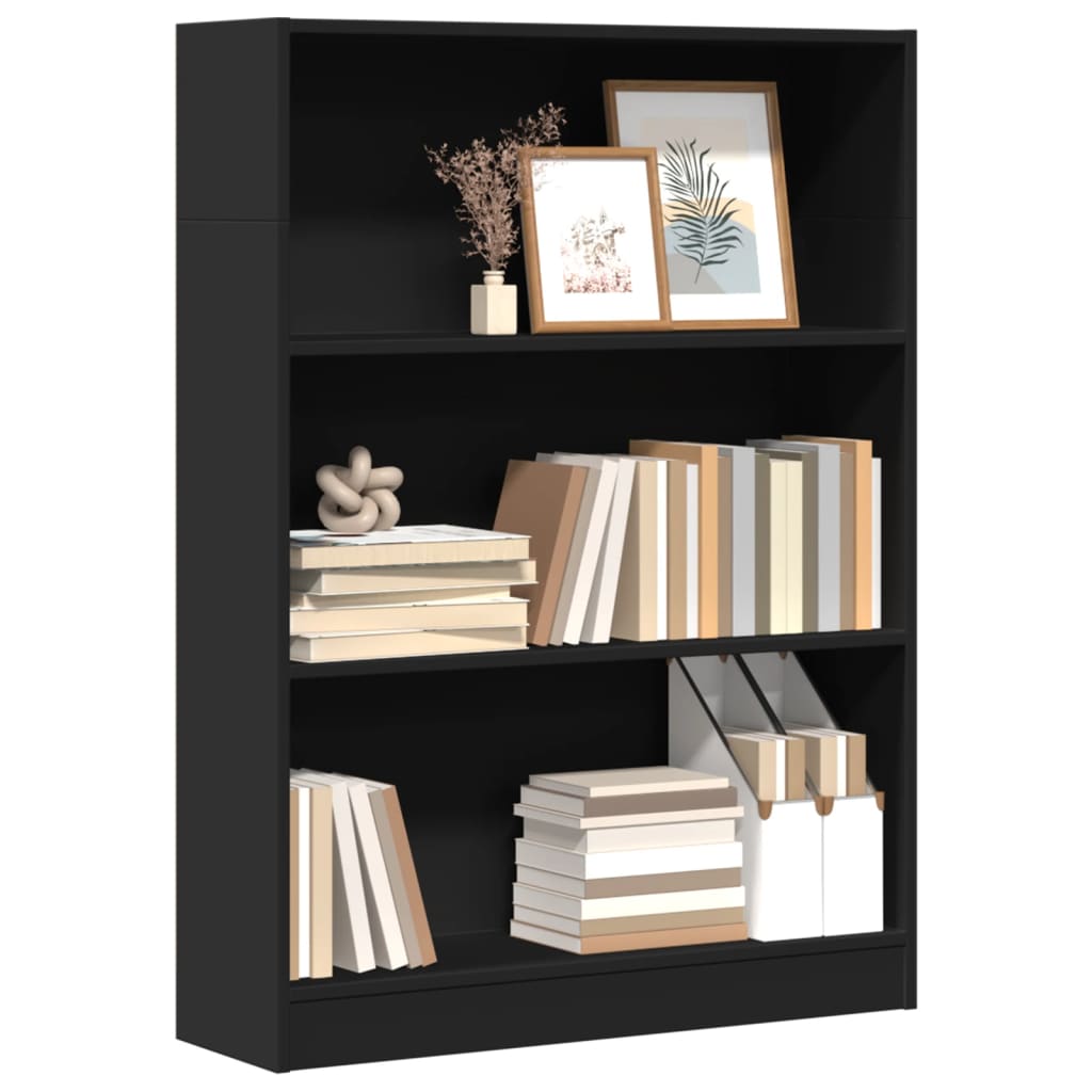 Bücherregal Schwarz 80x24x109 cm Holzwerkstoff