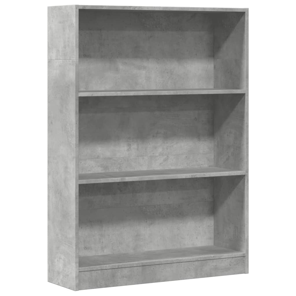 Bookshelf Concrete Grey 80x24x109 cm Wood Material