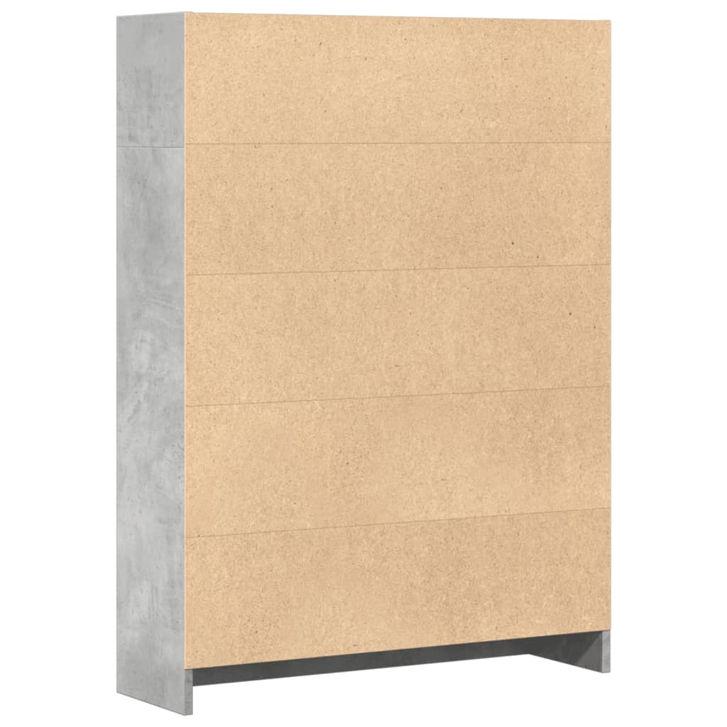 Bücherregal Betongrau 80x24x109 cm Holzwerkstoff