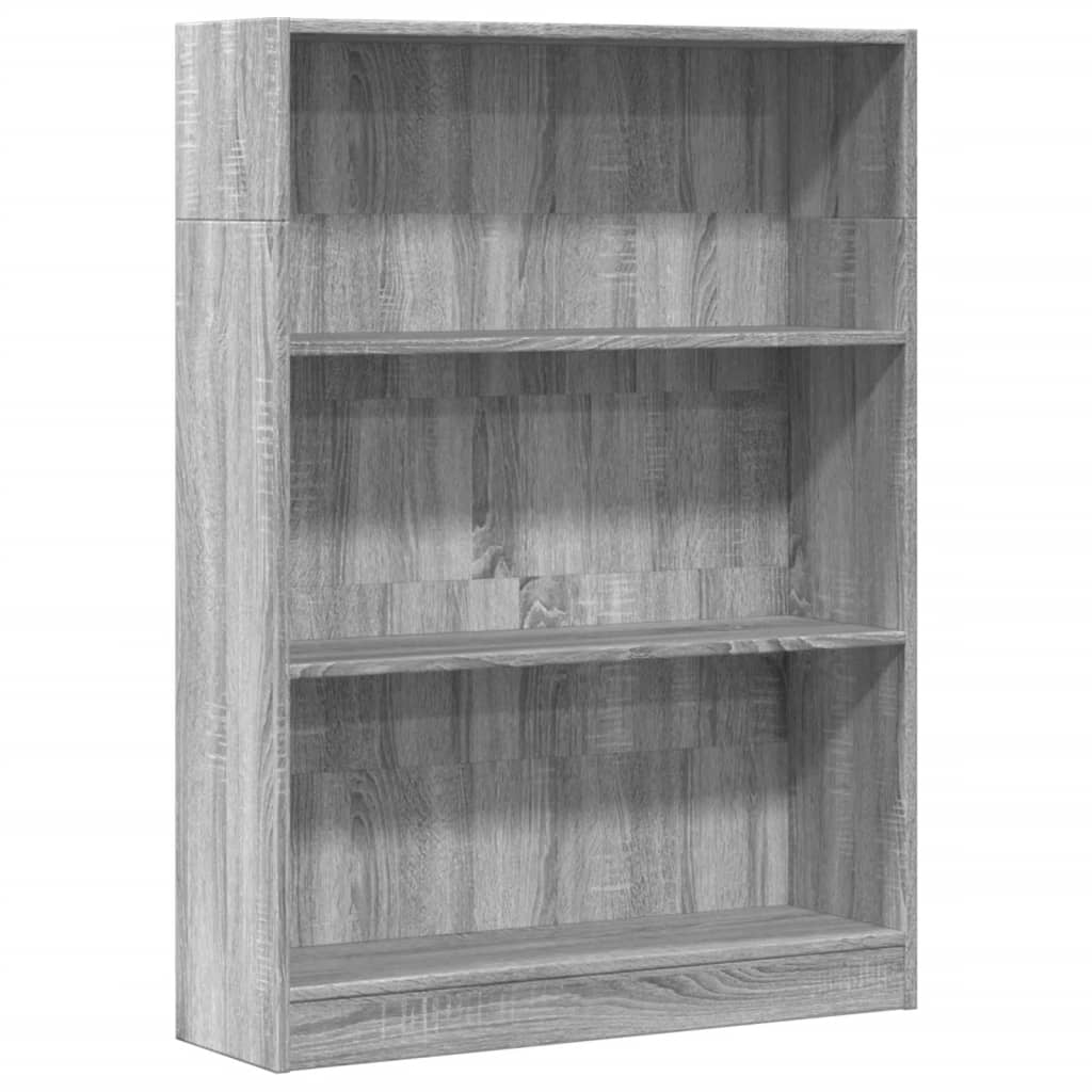 Bookshelf Gray Sonoma 80x24x109 cm Wood Material