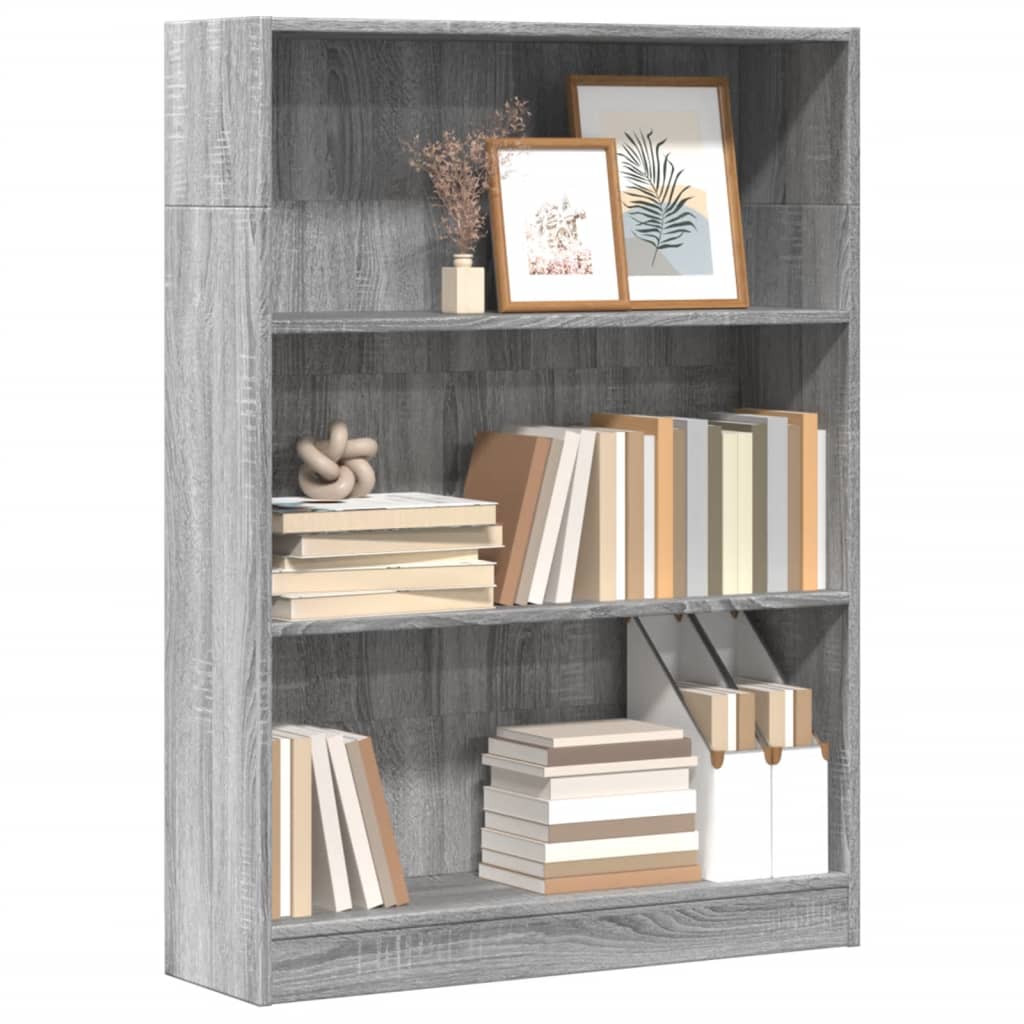 Bookshelf Gray Sonoma 80x24x109 cm Wood Material