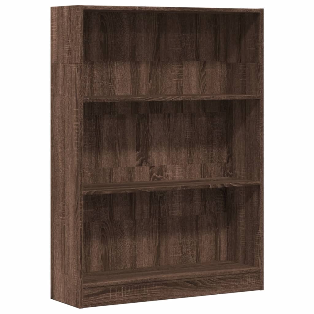 Bookshelf Brown Oak Look 80x24x109 cm Wood Material