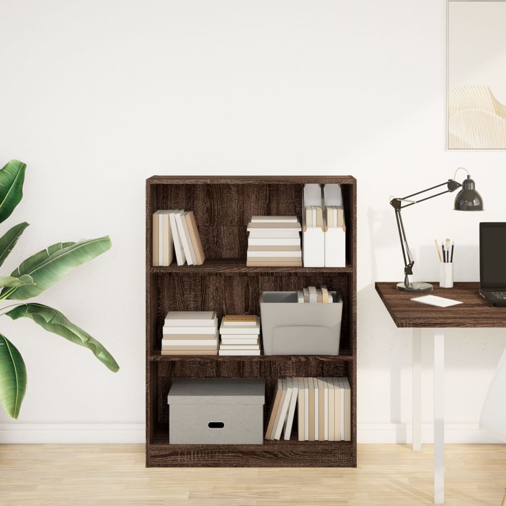 Bookshelf Brown Oak Look 80x24x109 cm Wood Material