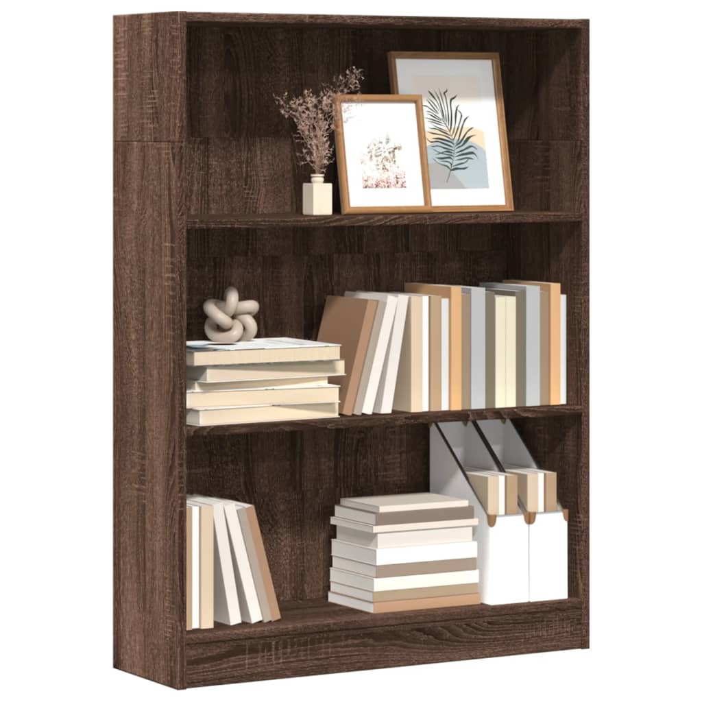 Bookshelf Brown Oak Look 80x24x109 cm Wood Material