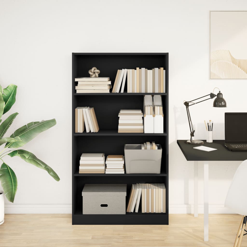 Bookshelf Black 80x24x143 cm Wood Material