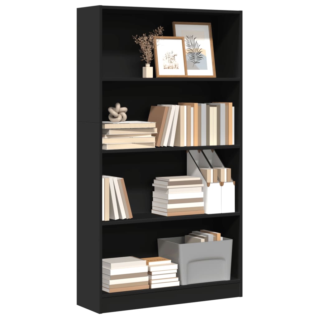 Bookshelf Black 80x24x143 cm Wood Material