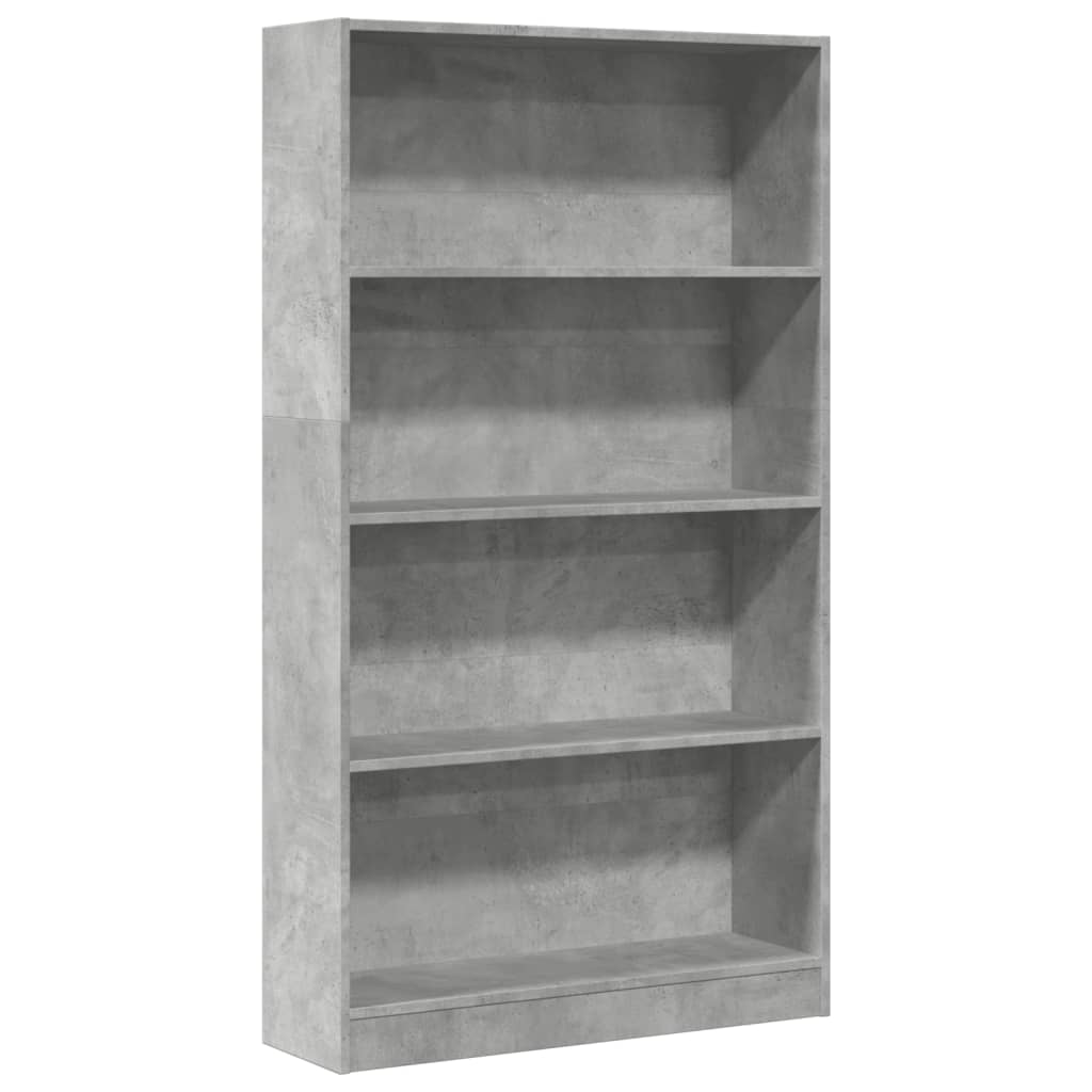 Bookshelf Concrete Grey 80x24x143 cm Wood Material