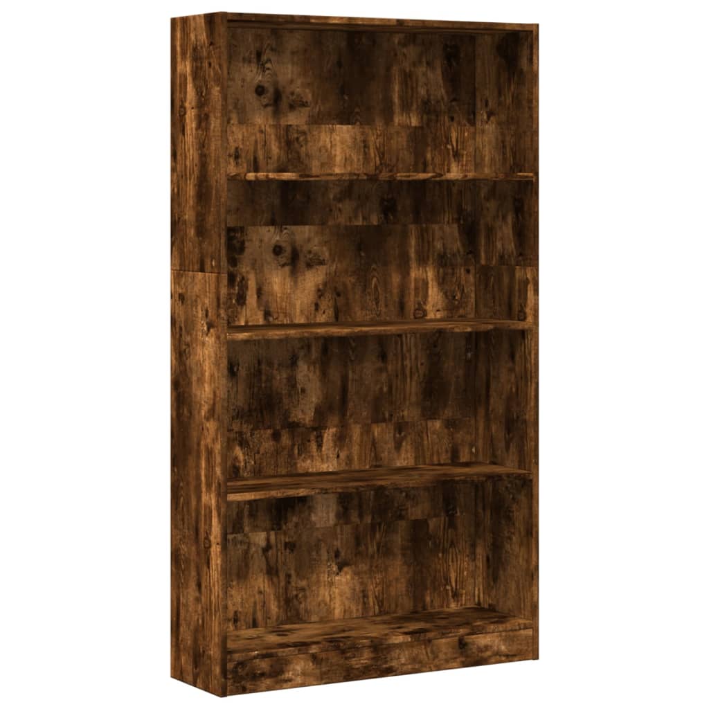 Bookshelf Smoked Oak 80x24x143 cm Wood Material