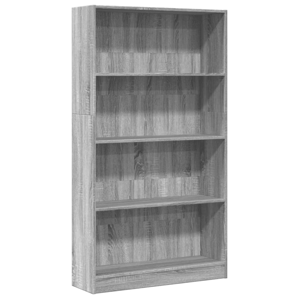 Bookshelf Gray Sonoma 80x24x143 cm Wood Material