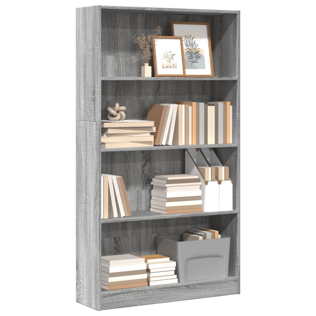 Bookshelf Gray Sonoma 80x24x143 cm Wood Material