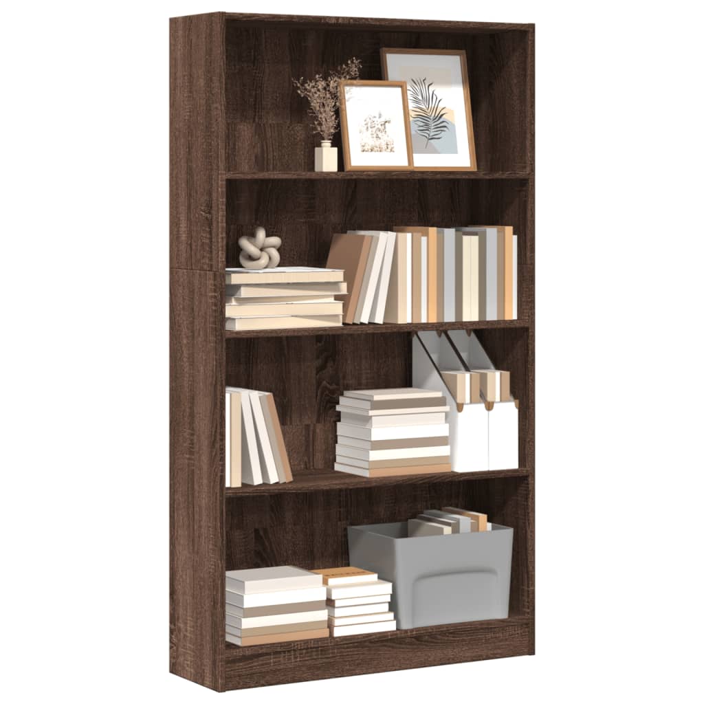 Bookshelf Brown Oak Look 80x24x143 cm Wood Material