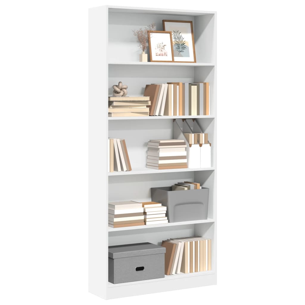 Bookshelf White 80x24x176 cm Wood Material