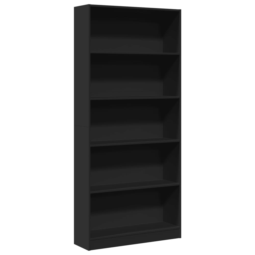 Bookshelf Black 80x24x176 cm Wood Material