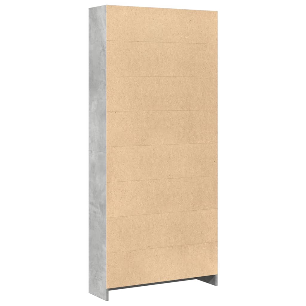 Bücherregal Betongrau 80x24x176 cm Holzwerkstoff