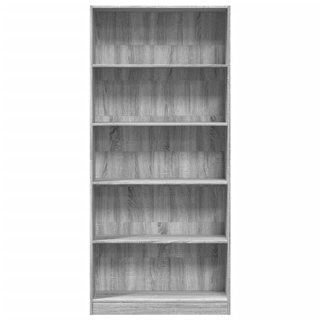 Bookshelf Gray Sonoma 80x24x176 cm Wood Material