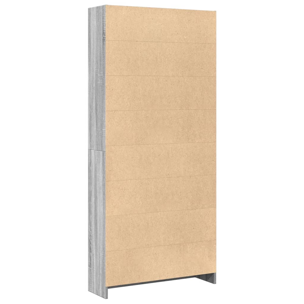 Bücherregal Grau Sonoma 80x24x176 cm Holzwerkstoff