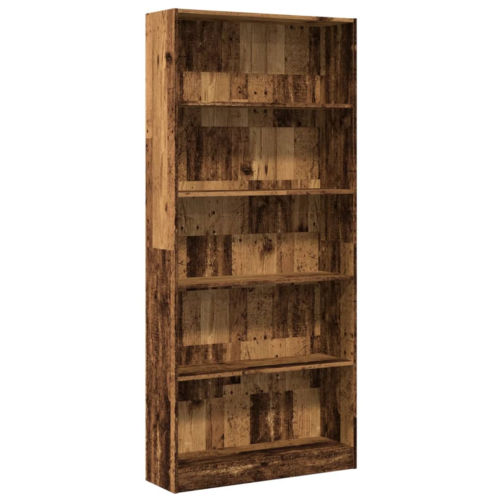 Bookshelf old wood look 80x24x176 cm wood material