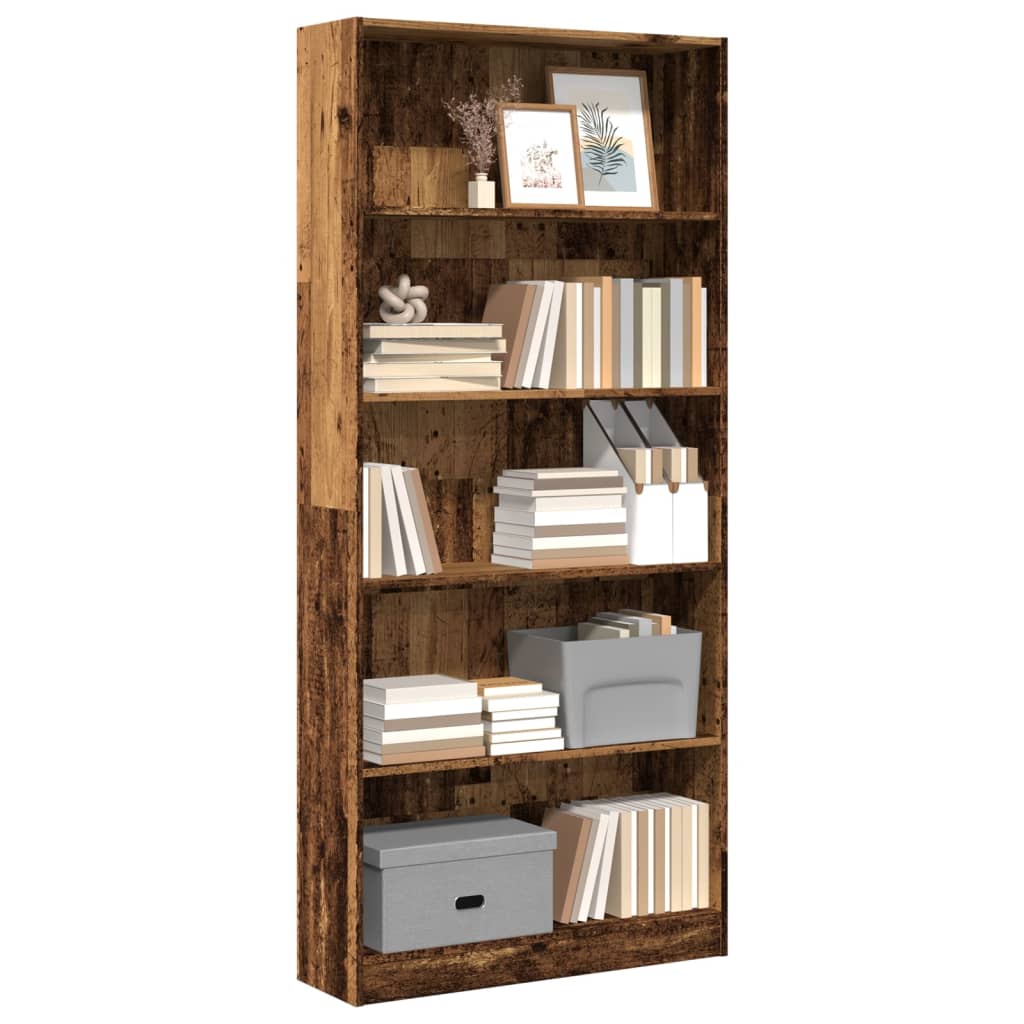 Bookshelf old wood look 80x24x176 cm wood material