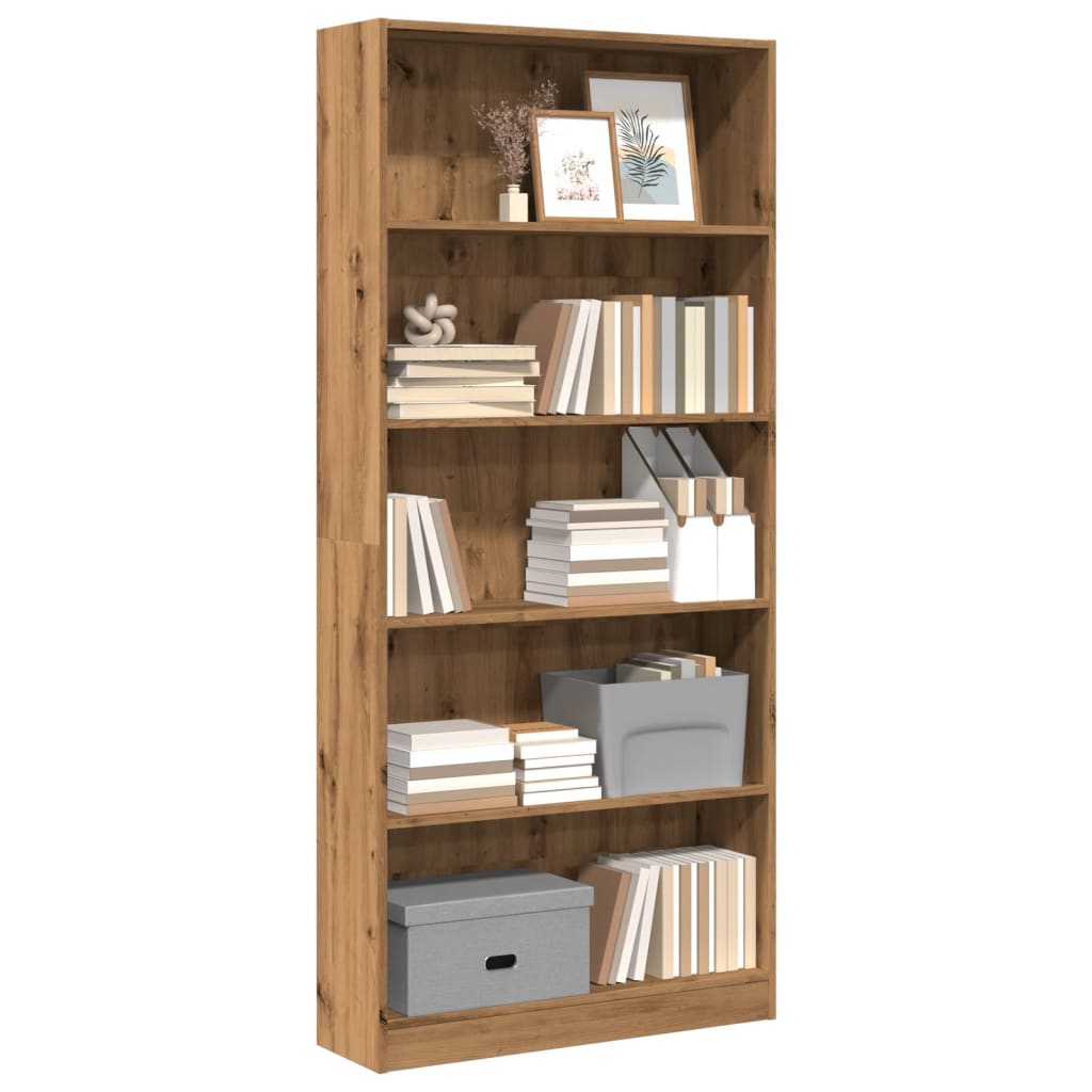 Bookshelf Artisan Oak 80x24x176 cm Wood Material