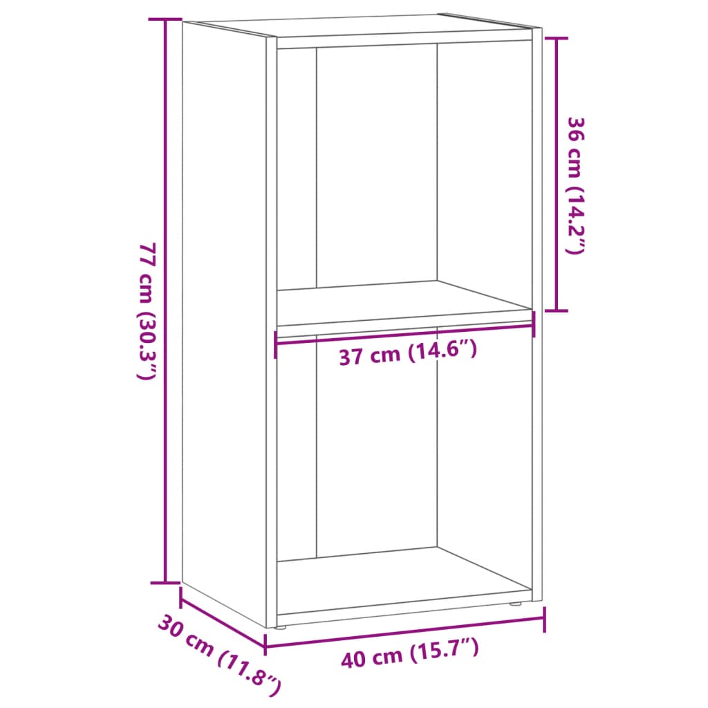 Bookshelf Smoked Oak 40x30x77 cm Wood Material