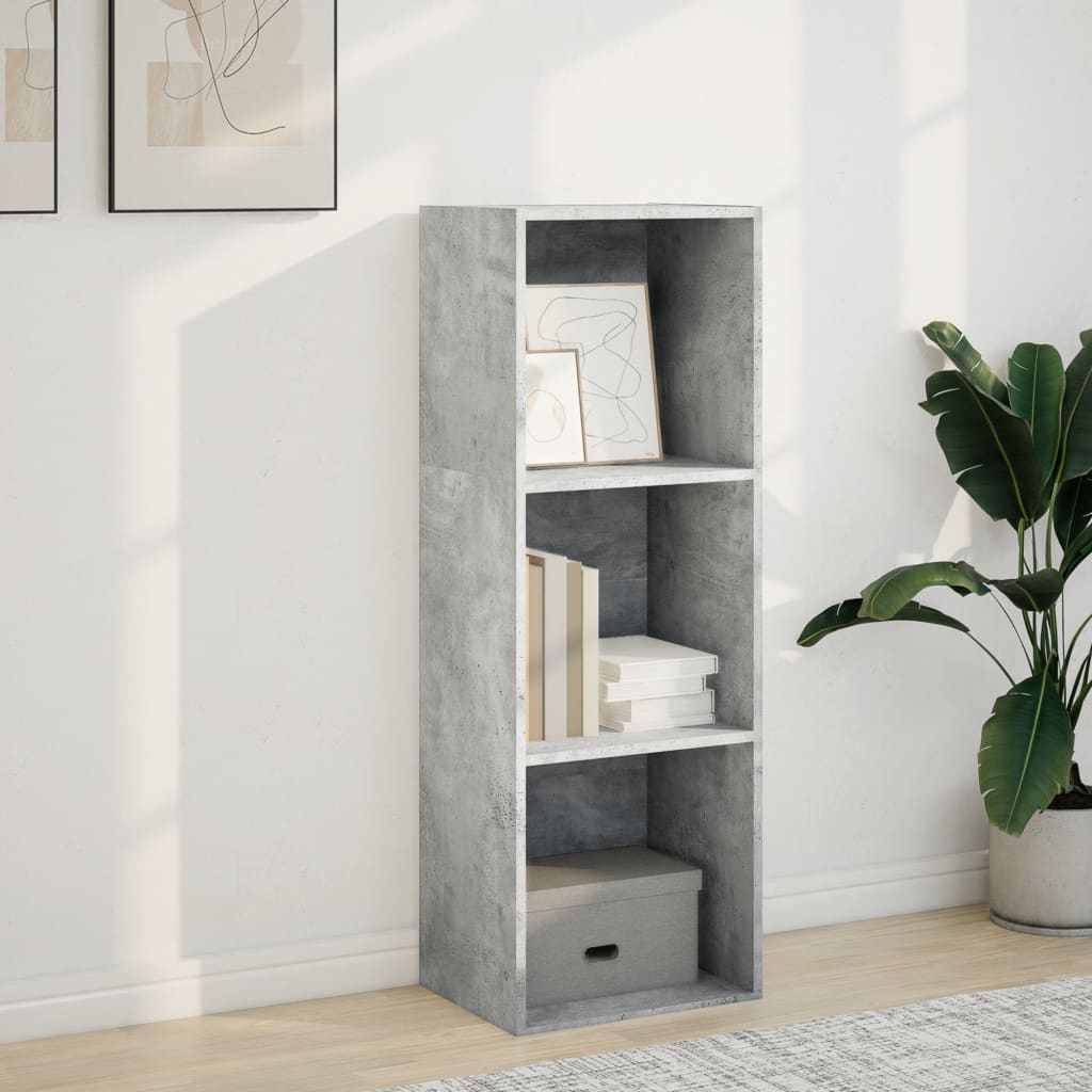 Bookshelf Concrete Grey 40x30x114 cm Wood Material