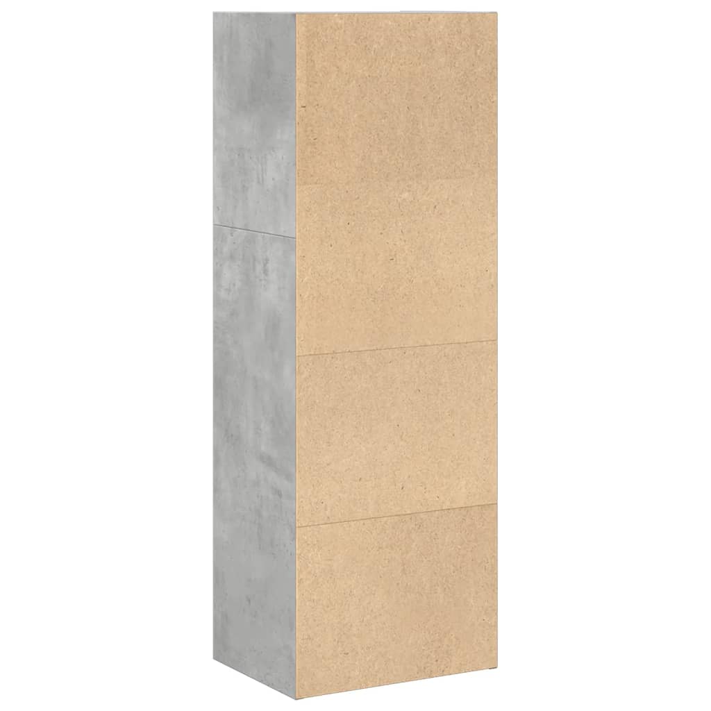 Bookshelf Concrete Grey 40x30x114 cm Wood Material