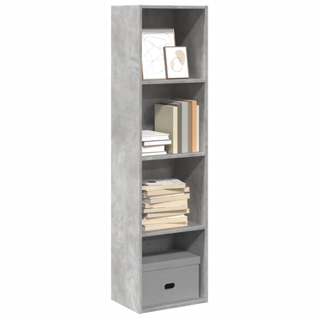 Bookshelf Concrete Grey 40x30x152 cm Wood Material