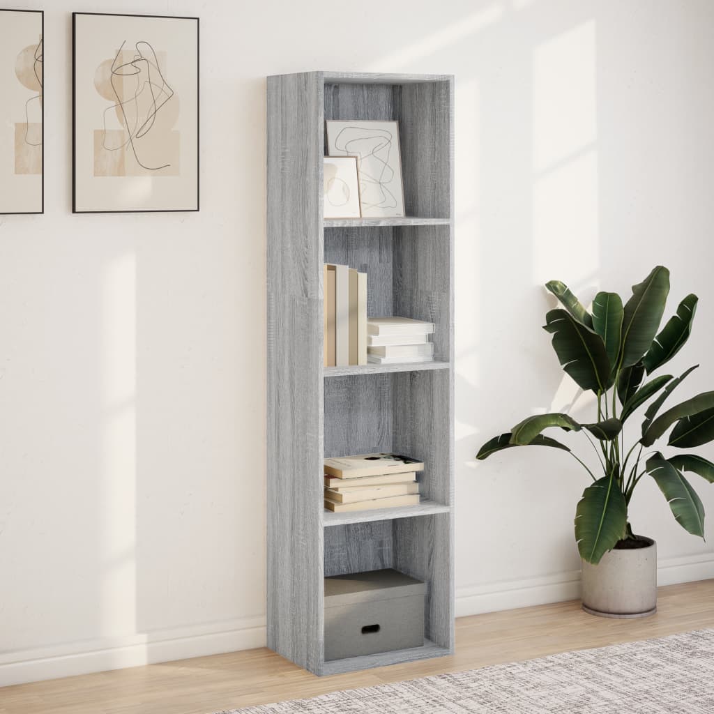 Bookshelf Gray Sonoma 40x30x152 cm Wood Material