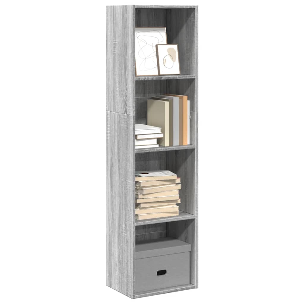 Bookshelf Gray Sonoma 40x30x152 cm Wood Material