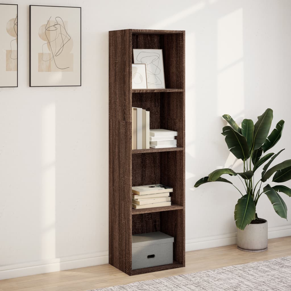 Bookshelf Brown Oak Look 40x30x152 cm Wood Material