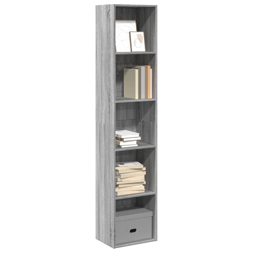 Bookshelf Gray Sonoma 40x30x189 cm Wood Material