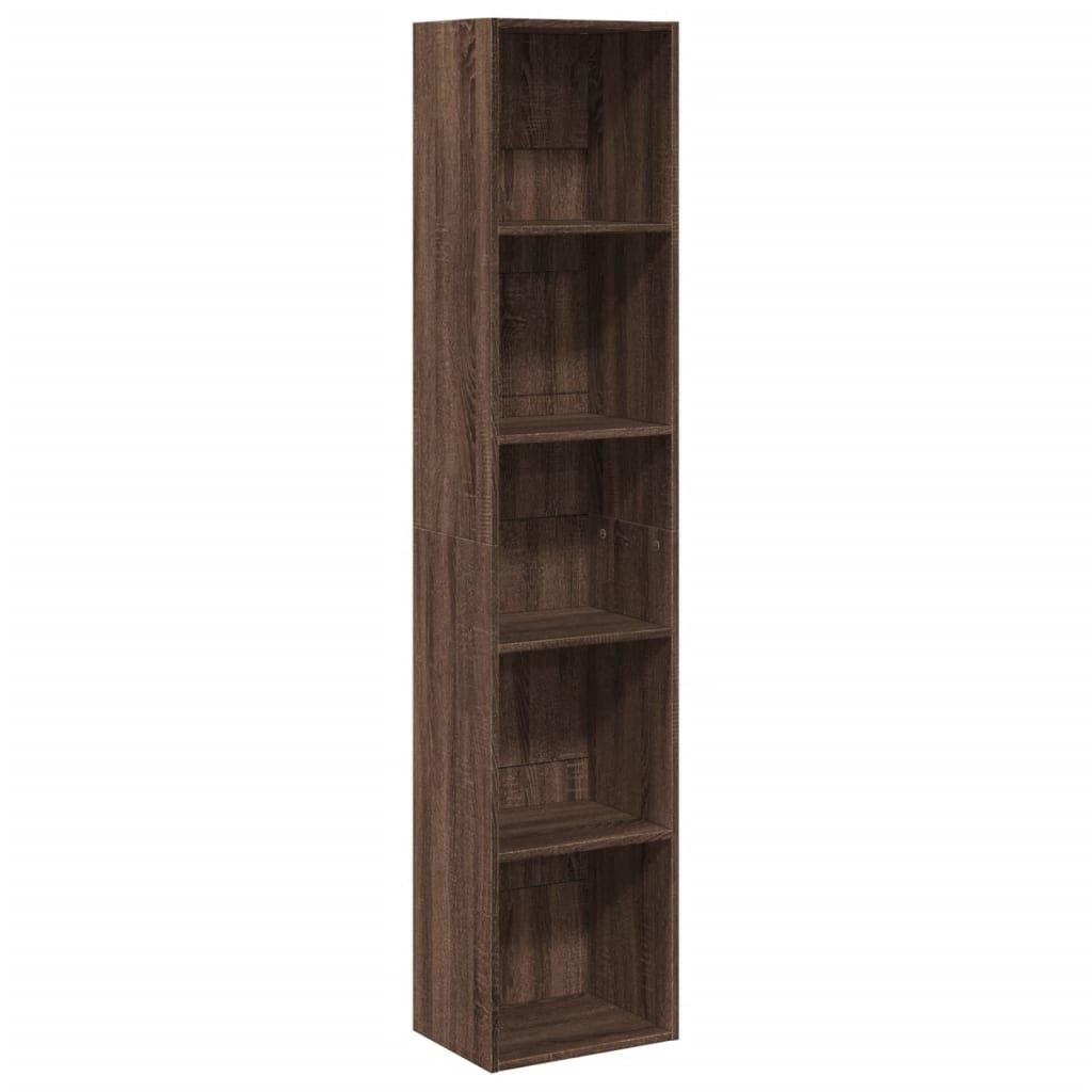 Bookshelf Brown Oak Look 40x30x189 cm Wood Material