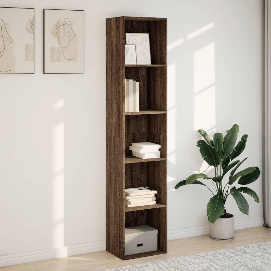 Bookshelf Brown Oak Look 40x30x189 cm Wood Material