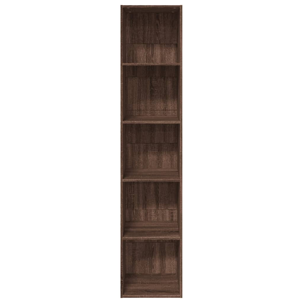 Bookshelf Brown Oak Look 40x30x189 cm Wood Material