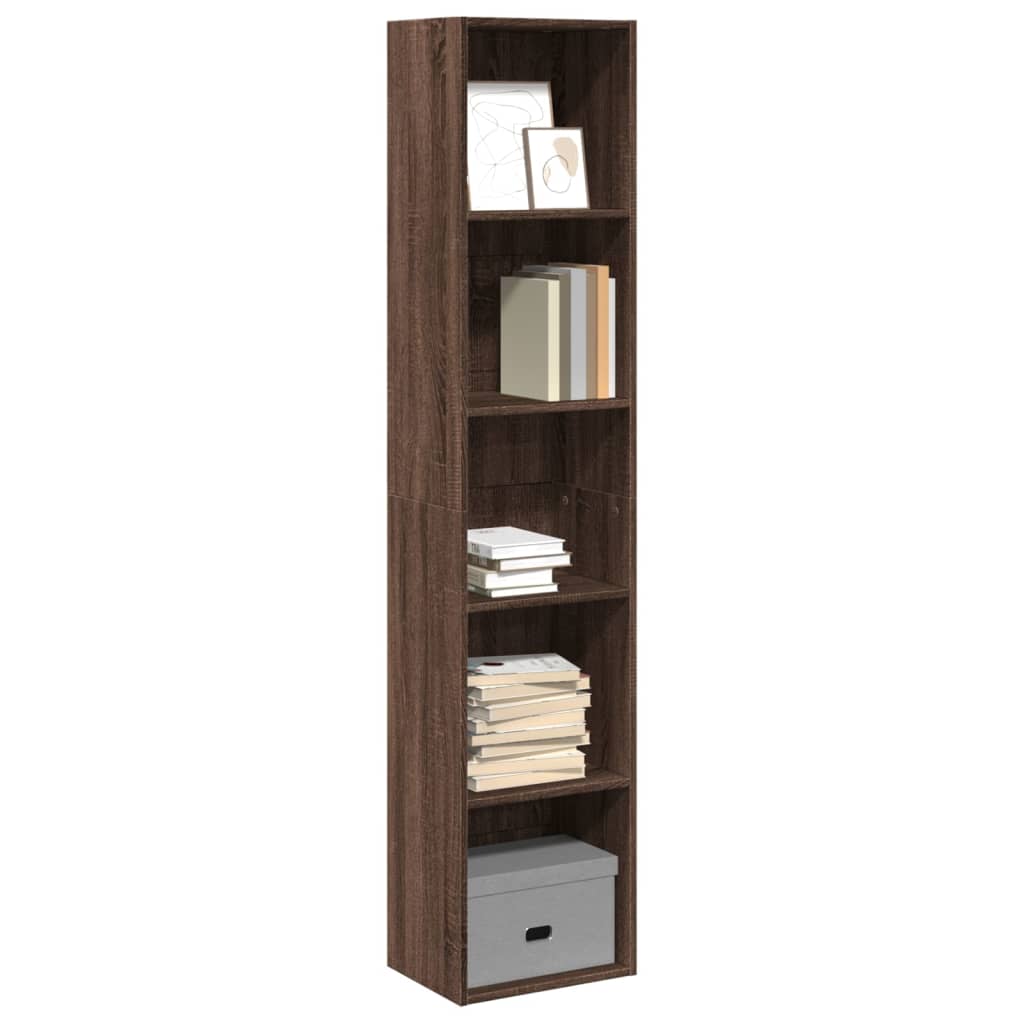 Bookshelf Brown Oak Look 40x30x189 cm Wood Material