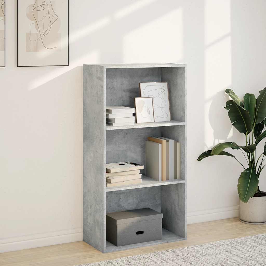 Bookshelf Concrete Grey 60x30x114 cm Wood Material